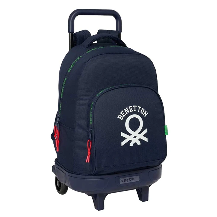 Safta Benetton Together Mochila con Carro - Extraible - Bolsillo Frontal - Portabotellas - Hombreras Acolchadas - Asa Acolchada - Tarjeta ID - Base Re 1