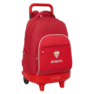 Safta Sevilla FC Mochila con Carro - Resistente al Agua - 33L - Bolsillo Frontal - Portabotellas - Tirador Doble - Hombreras y Espalda Acolchadas - As