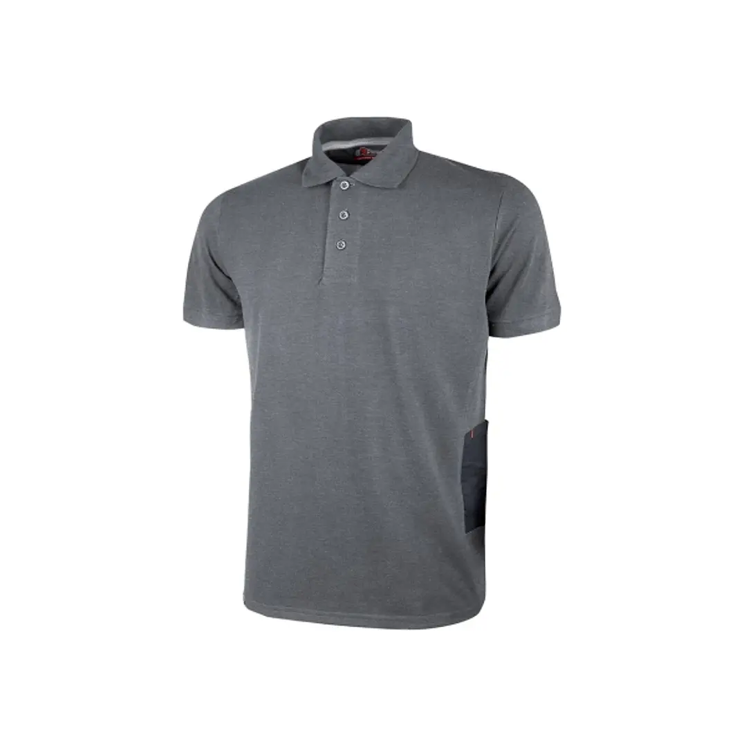 Upower Gap Polo de Manga Corta en Algodon Pique - Talla XL - Corte Ajustado, Cuello con Tres Botones, Banda Anti Sudor, Bolsillo Practico, Cinta Refle 1