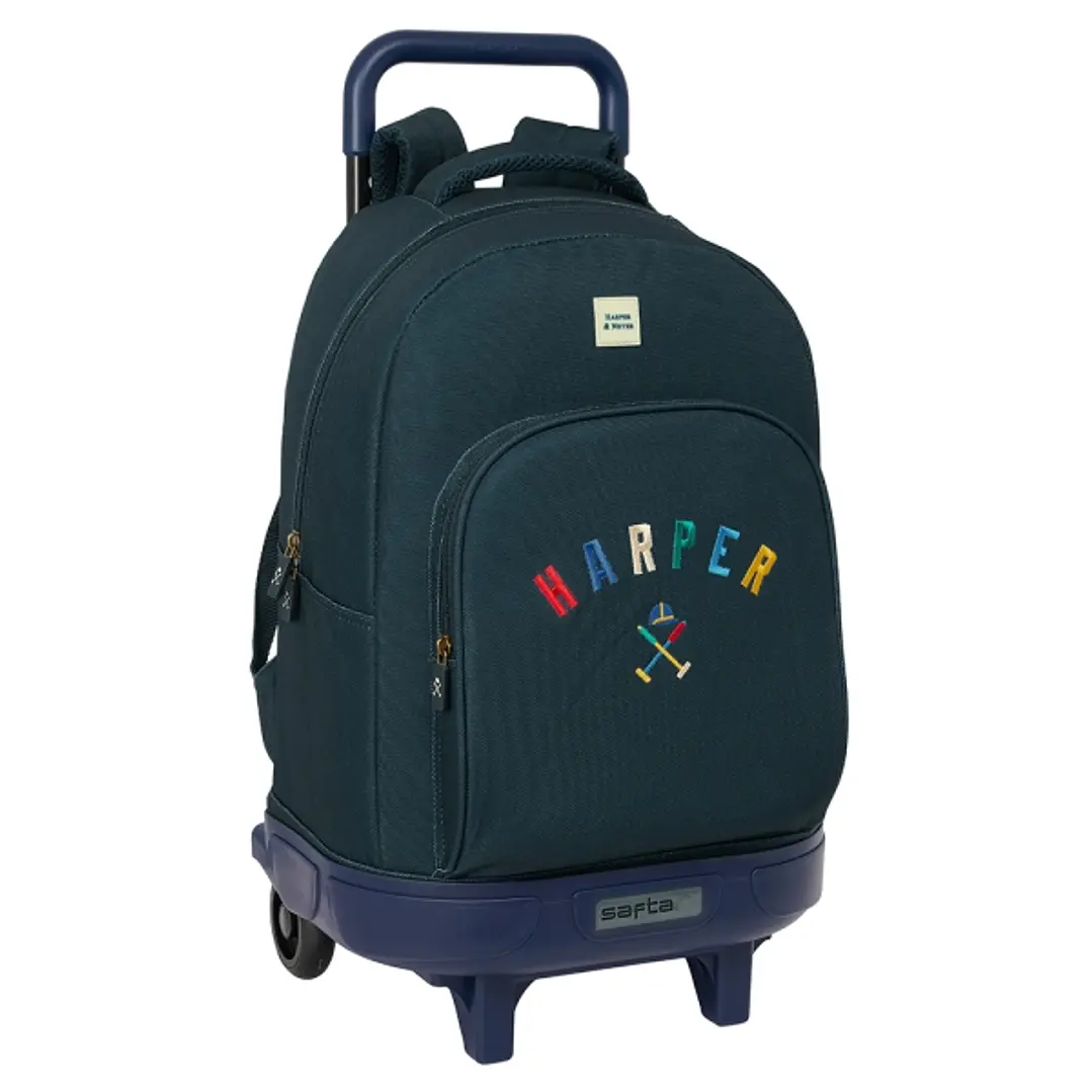 Safta Harper and Neyer Mochila con Carro - Extraible - Bolsillo Frontal - Portabotellas - Tirador Doble - Hombreras Acolchadas - Tarjeta ID - Bandeja  1