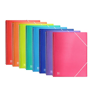 Oxford Urban A4 Carpeta de 30 Fundas con Espiral - Fundas de 50mic - Tapa de Plastico Translucido - Cierre de Gomas - Colores Surtidos