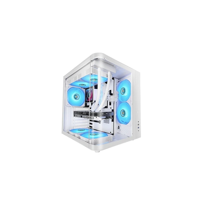 Mars Gaming MC-CURV Caja Torre ATX - Cristal Templado Curvo Continuo - Doble Camara - Conectividad USB-C y USB 3.0 - 7 Ranuras de Expansion - 343x286x 1