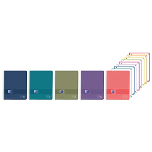 Oxford Live and Go Cuaderno de Espiral - Formato A4+ - 160 Hojas - Rayado Horizontal 1 Linea - Tapa de Polipropileno - Colores Vivos Surtidos