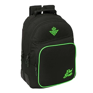 Safta Real Betis Balompie Mochila - Adaptable a Carro - Bolsillo Frontal - Portabotellas - Cremallera con Doble Tirador - Asa de Mano - Hombreras Acol