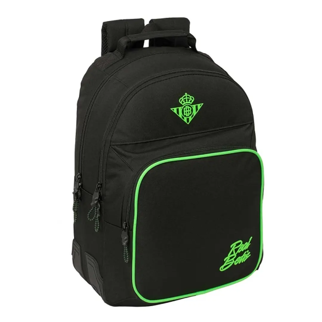 Safta Real Betis Balompie Mochila - Adaptable a Carro - Bolsillo Frontal - Portabotellas - Cremallera con Doble Tirador - Asa de Mano - Hombreras Acol 1