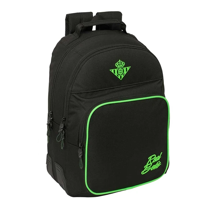 Safta Real Betis Balompie Mochila - Adaptable a Carro - Bolsillo Frontal - Portabotellas - Cremallera con Doble Tirador - Asa de Mano - Hombreras Acol 1