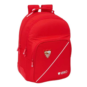 Safta Sevilla FC Mochila - Adaptable a Carro - Bolsillo Frontal - Portabotellas - Cremallera con Doble Tirador - Asa de Mano - Hombreras y Espalda Aco