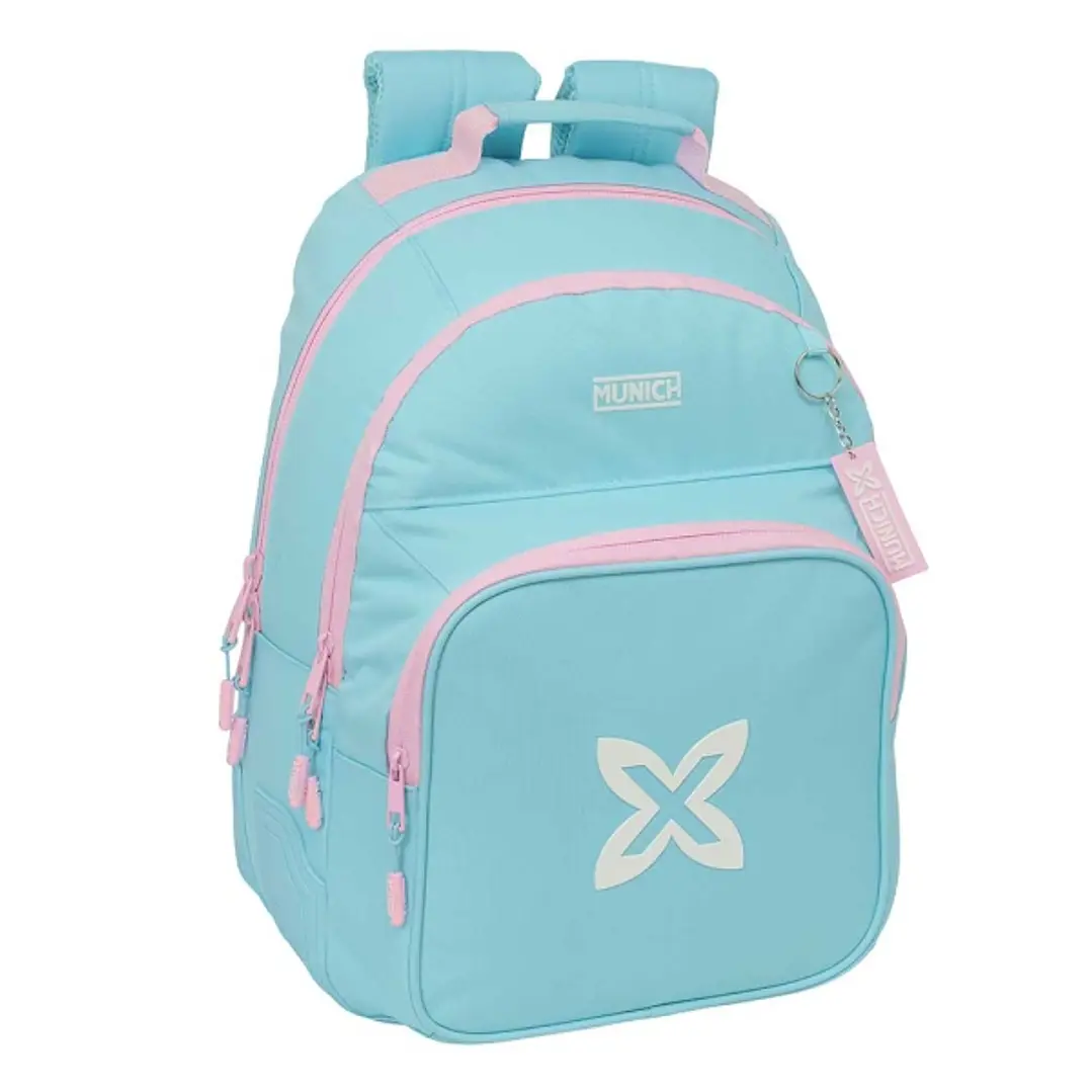 Safta Munich Sky Mochila - Adaptable a Carro - Bolsillo Frontal - Portabotellas - Cremallera con Doble Tirador - Asa de Mano - Hombreras y Espalda Aco 1
