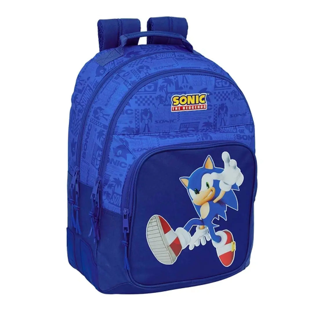 Safta Sonic Mochila con 2 Compartimentos - Cantoneras Antirozaduras - Adaptable a Carro - Bolsillo Frontal - Portabotellas - Tirador Doble - Hombreras 1