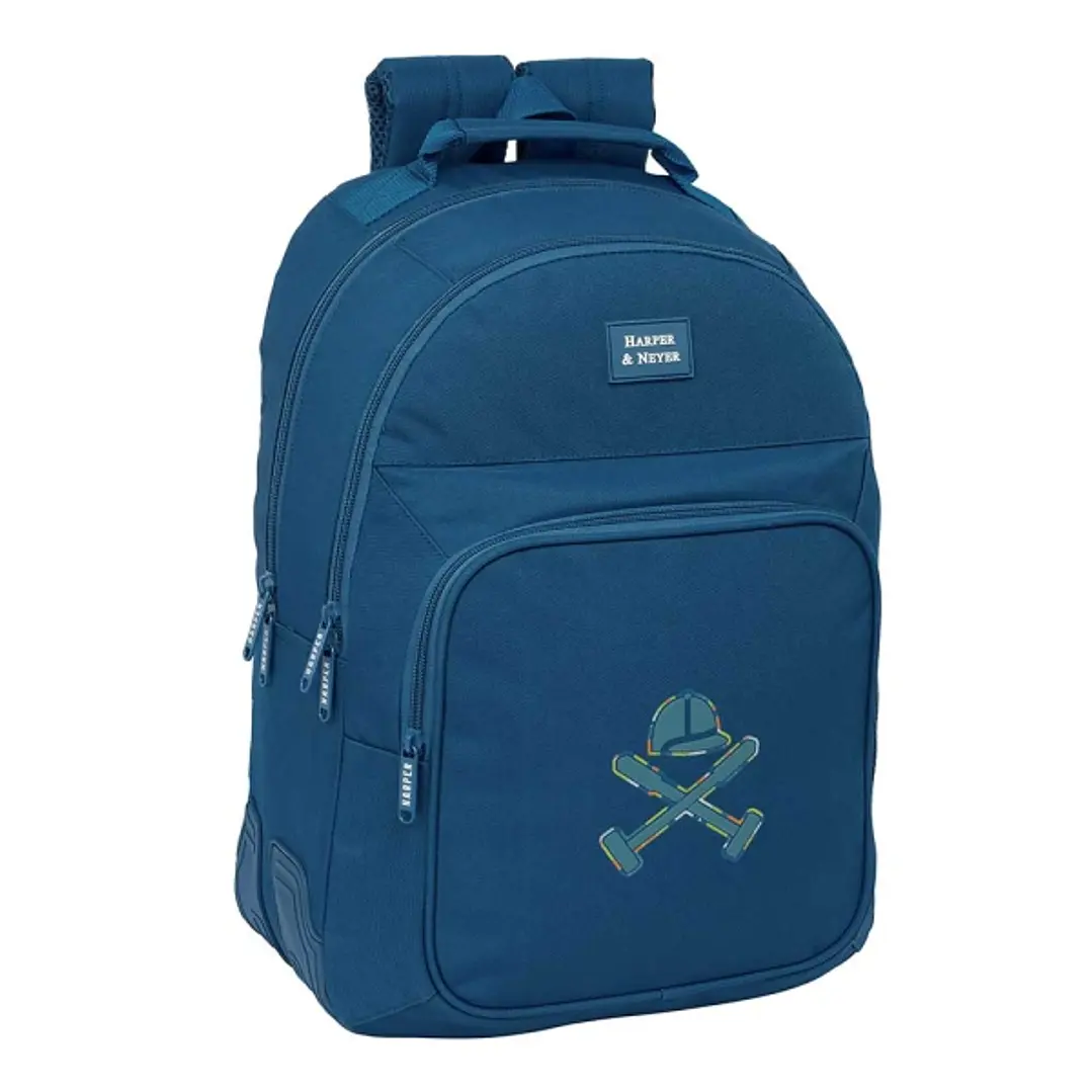 Safta Harper and Neyer Mochila con 2 Compartimentos - Antirozaduras - Adaptable a Carro - Portabotellas - Tirador Doble - Hombreras Ergonomicas - 20L  1