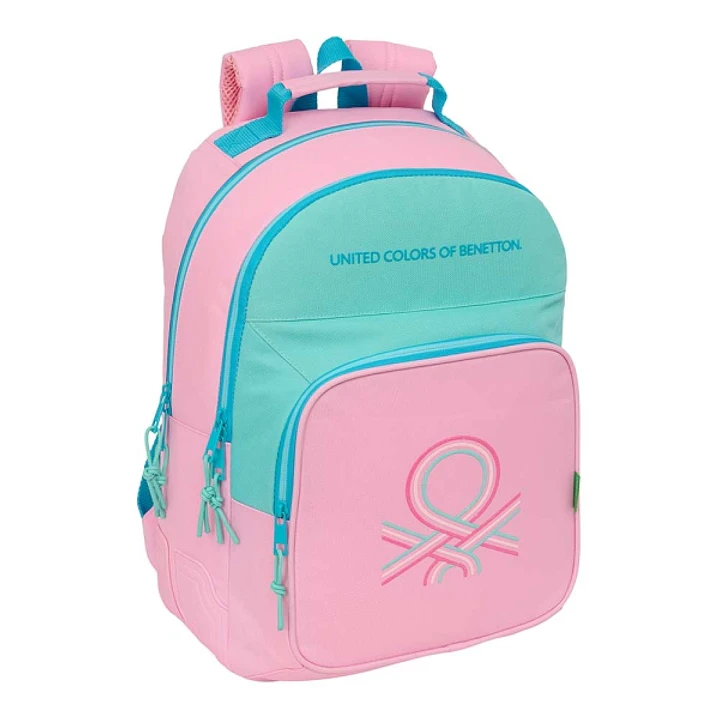 Safta Benetton Dolce Mochila con 2 Compartimentos - Antirozaduras - Adaptable a Carro - Portabotellas - Tirador Doble - Hombreras Ergonomicas - 20L -  1