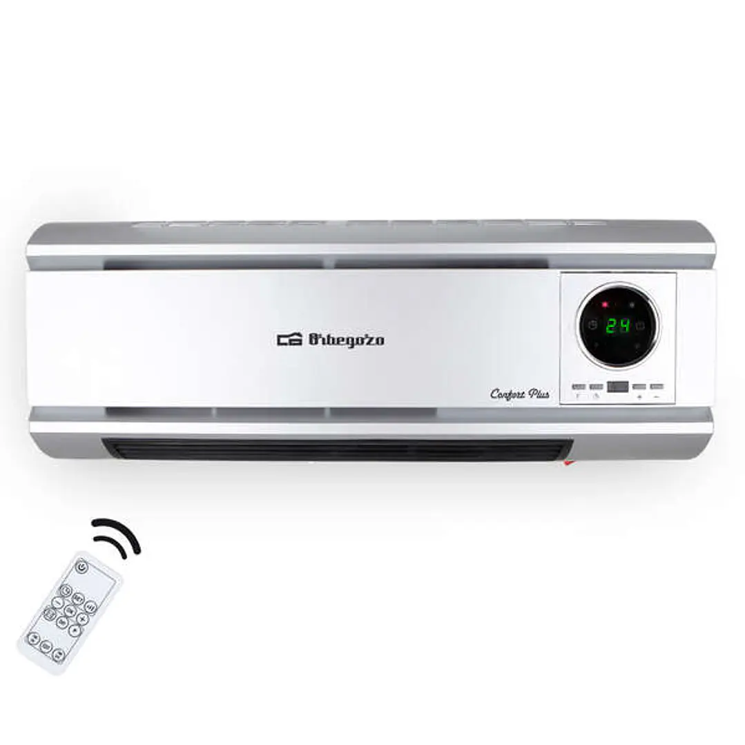 Orbegozo Split Calefactor de Pared Ceramico - Calor Uniforme y Saludable - Programable Diario y Semanal - Deteccion de Ventanas Abiertas - Mando a Dis 1