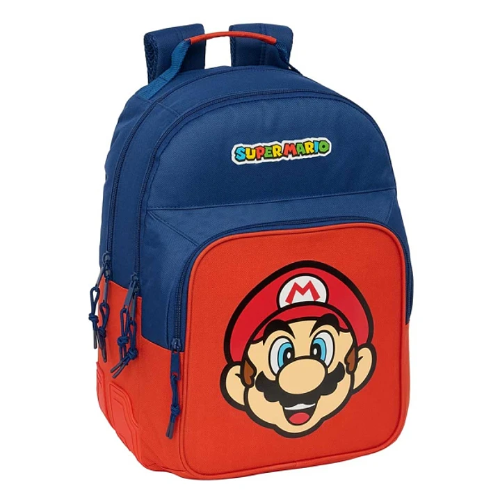 Safta Super Mario Mamma Mia Mochila con 2 Compartimentos - Antirozaduras - Adaptable a Carro - Portabotellas - Tirador Doble - Hombreras Ergonomicas - 1