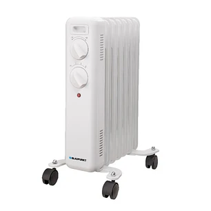 Blaupunkt Radiador de Aceite - Potencia 1500W - Termostato Regulable - Ruedas - Asa de Transporte - Indicador Luminoso - Color Blanco