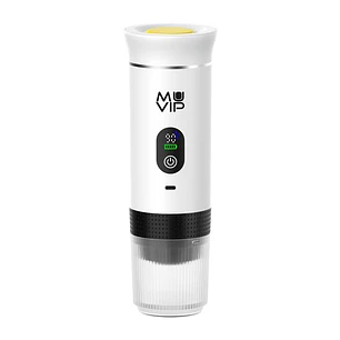 Muvip Xpresscup Cafetera Portatil - Compatible con Cafe Molido y Capsulas DG y NS - Presion de 20 Bares - Modo Caliente y Frio - Color Blanco