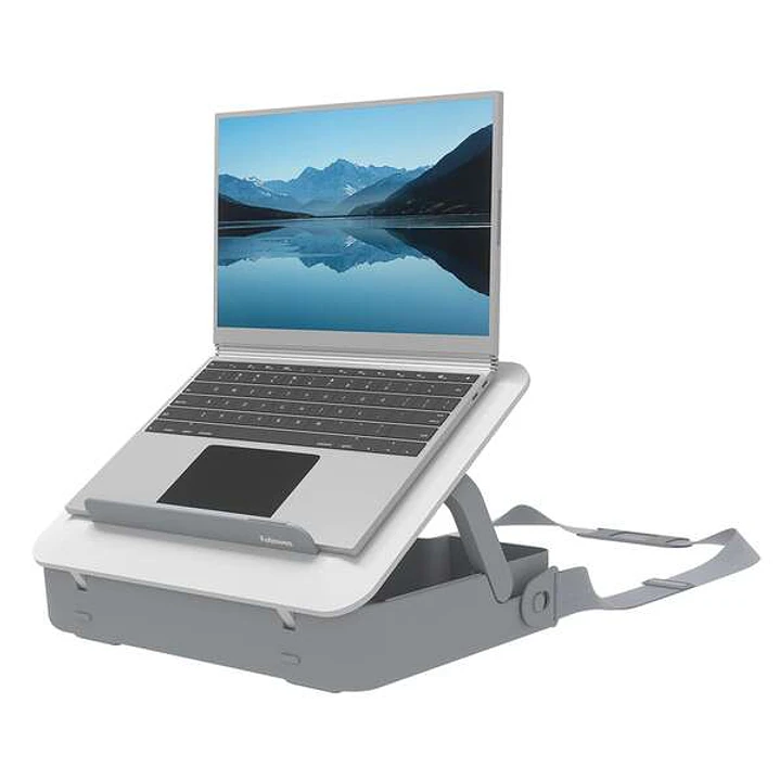 Fellowes Maletin de Doble uso para Ordenador - Elevable a 5 Alturas - Incluye Asa y Correa - Materiales 100% Reciclados 1
