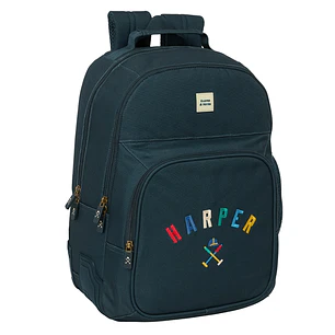Safta Harper and Neyer Mochila con 2 Compartimentos - Antirozaduras - Adaptable a Carro - Bolsillo Frontal - Portabotellas - Tirador Doble - Hombreras