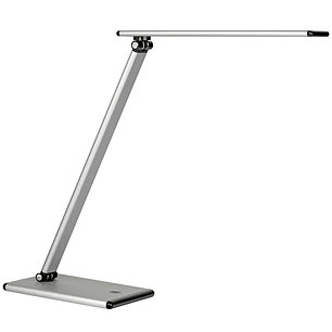 Unilux Lampara de Escritorio LED Terra - Iluminacion LED de Bajo Consumo - Diseño Moderno y Elegante - Brazo Flexible para Ajustar la Luz - Color Gris