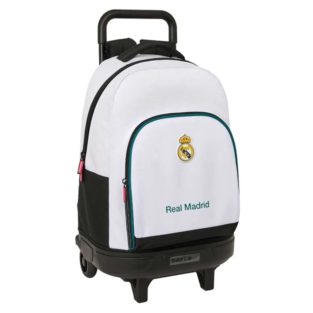 Safta Real Madrid Equipacion 26/27 Mochila con Carro - Extraible - 33L - Portabotellas - Tarjeta de Identificacion Personal - Doble Tirador - Asa - Bo 1