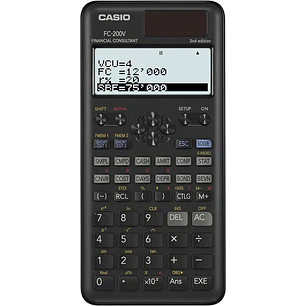Casio FC200V Calculadora Financiera - Pantalla de 4 Lineas - Visualizacion de Varios Parametros al mismo Tiempo - Teclas de Acceso Directo Personaliza
