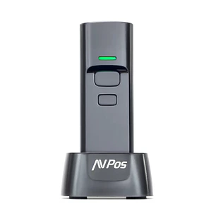 AVPos BT03 Lector de Codigos Portatil - Códigos 1D, 2D y QR - USB, Wireless 2.4 y Bluetooth - 1100mAh - Base Incluida - Color Negro