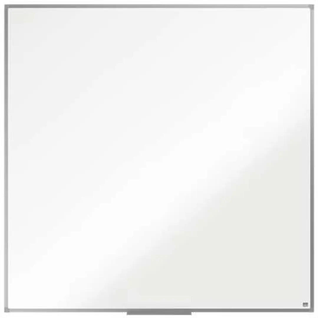 Nobo Essence Pizarra de Melamina 1200x1200mm - Marco de Aluminio Anodizado - Bandeja para Rotuladores - Color Blanco 1