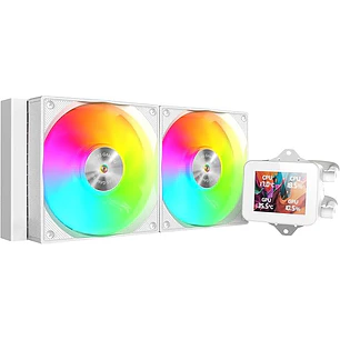 Mars Gaming ML-VISION240 Kit de Refrigeracion Liquida - Potencia 500W - Iluminacion ARGB - Bomba Opti-Chamber - Pantalla LCD - Color Blanco