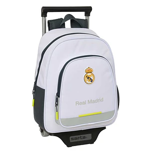 Safta Real Madrid Mochila con Carro de 10L 705 Integrado - Portabotellas - Extraible para Limpieza - Carro de PP, Acero y PVC - 28x34x10cm - Color Bla