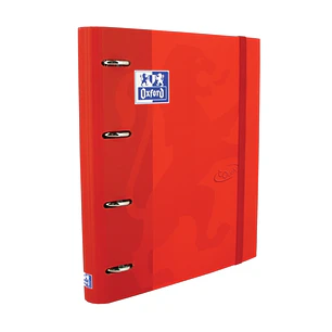Oxford Touch A4+ Europeanbinder - Tapa Extradura Resistente - Lomo de 45mm - Anillas de 4Dx35mm - Incluye Recambio 5x5 - Color Carmin