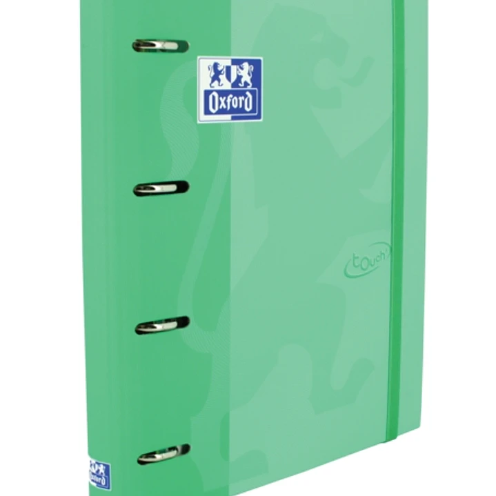 Oxford Touch A4+ Europeanbinder - Tapa Extradura Resistente - Lomo de 45mm - Anillas 4Dx35mm - Recambio 5x5 - Color Menta 1