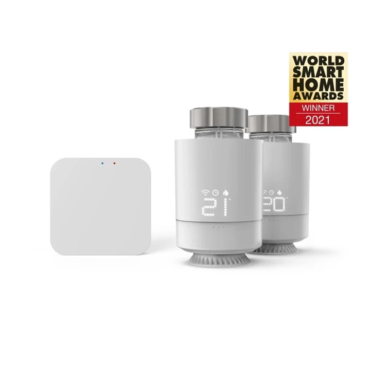 Hama Pack de 2 Termostatos de Radiador Inteligentes con Centralita - Temperatura Regulable - WLAN - Compatible con Asistente de Voz - Control con App  1