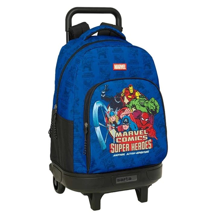 Safta Avengers Mochila con Carro - Extraible - Bolsillo Frontal - Portabotellas - Tirador Doble - Hombreras Acolchadas - Asa Acolchada - Tarjeta ID -  1