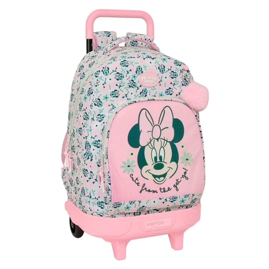 Safta Minnie Mouse Minty Mochila con Carro - Extraible - Bolsillo Frontal - Portabotellas - Tirador Doble - Hombreras Acolchadas - Asa Acolchada - Tar 1