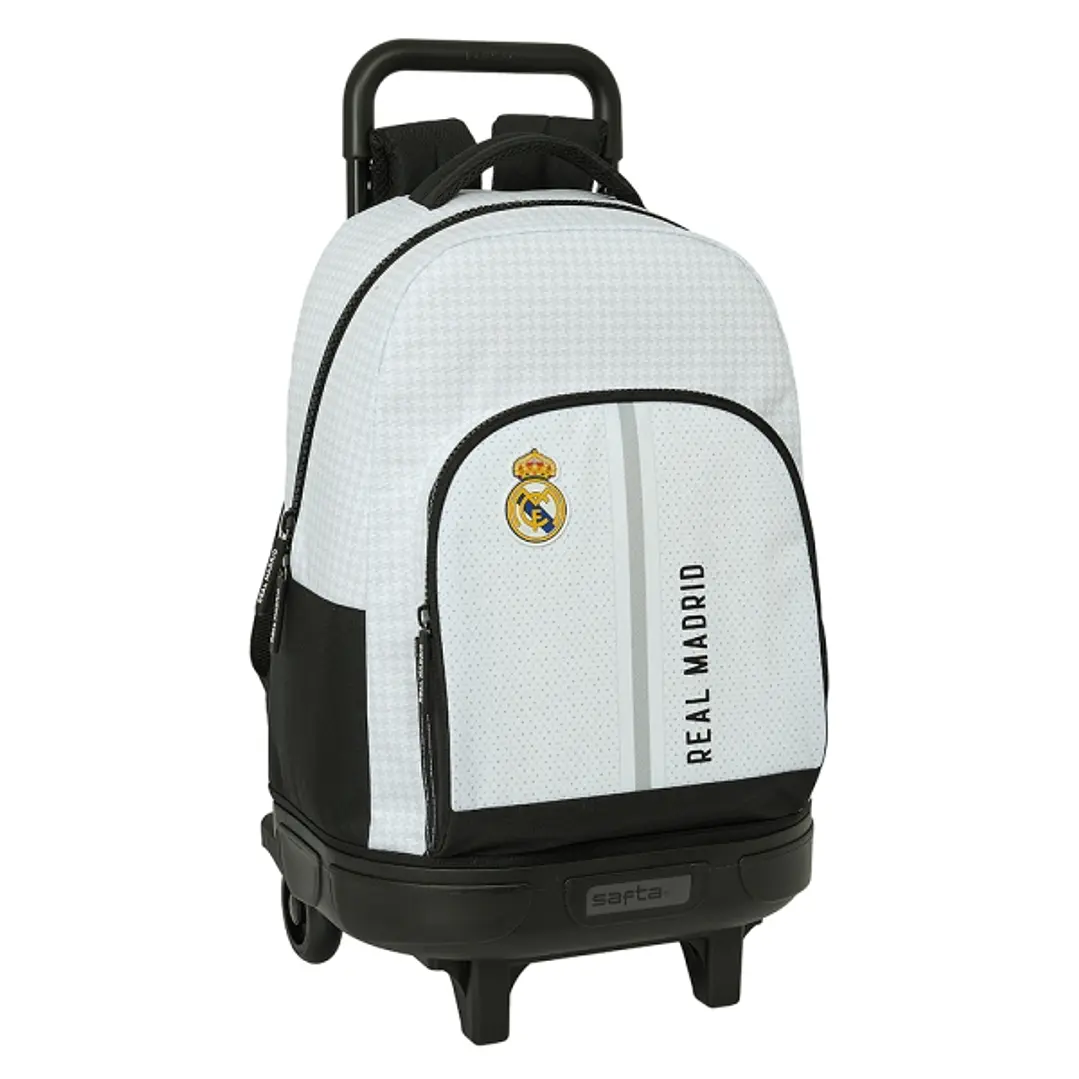 Safta Real Madrid 1ª Equipacion 24/25 Mochila con Carro Integrado - Extraible para Facilitar su Limpieza - Base Reforzada - Asa Extraible - 33x45x22cm 1