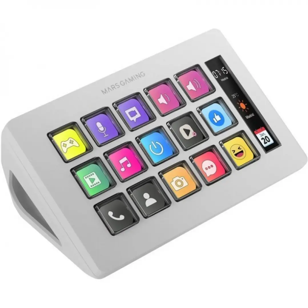 Mars Gaming MSD-ONE Dispositivo Compacto - Pantalla LCD Ampliada - Software Personalizable - Compatible con Windows y Mac - Ideal para Streaming y Gam 1