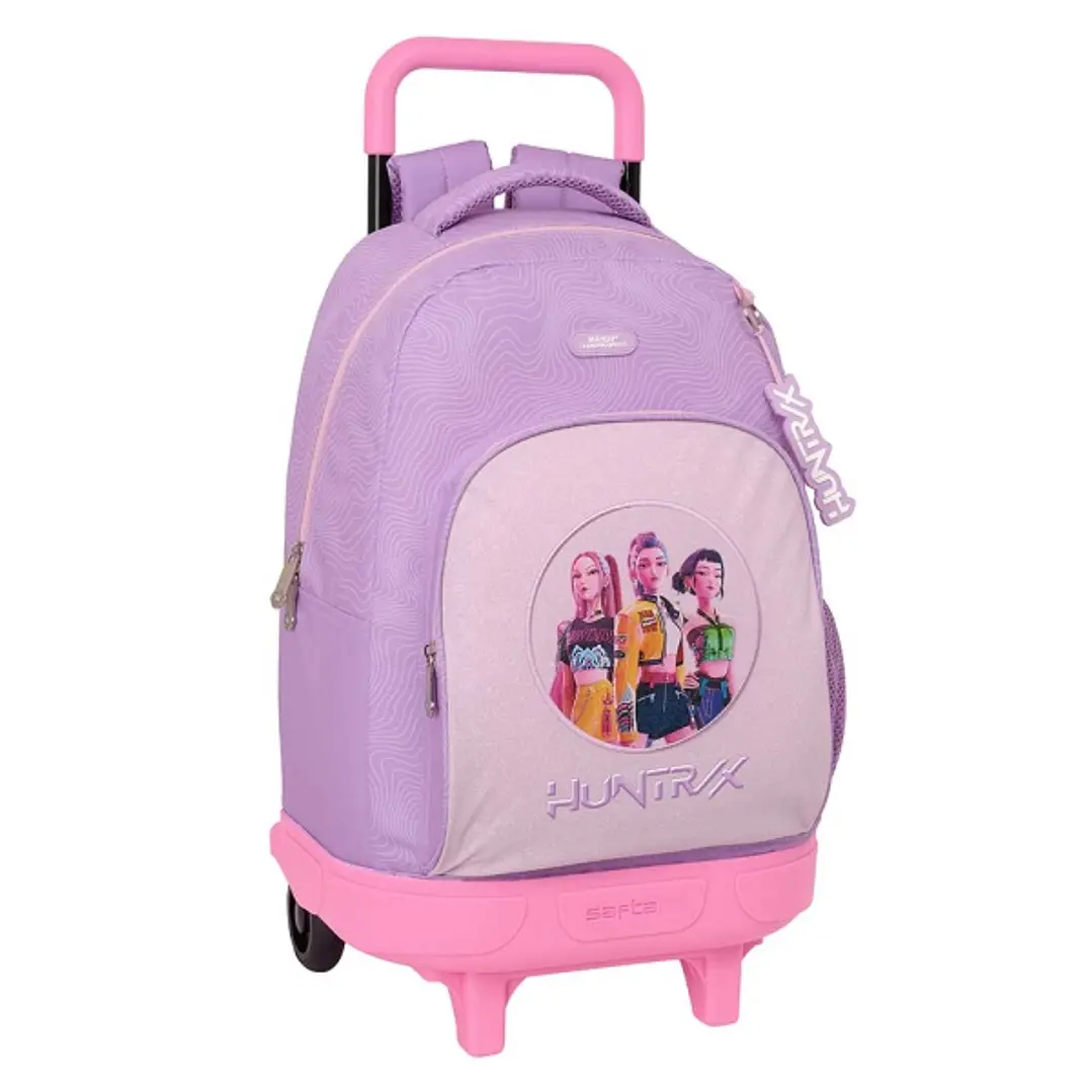 Safta K-Pop Demon Hunters Iconic Mochila con Carro - Extraible - 33L - Portabotellas - Tarjeta de Identificacion Personal - Doble Tirador - Asa de Man 1