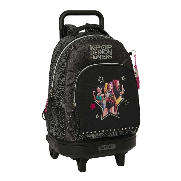 Safta K-Pop Demon Hunters Energy Mochila con Carro - Extraible - 33L - Portabotellas - Tarjeta de Identificacion Personal - Doble Tirador - Asa - Bols 1