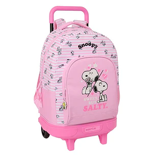 Safta Snoopy Mochila con Carro - Extraible - 33L - Portabotellas - Tarjeta de Identificacion Personal - Cremallera con Doble Tirador - Asa de Mano - B