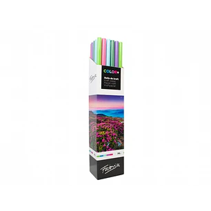 Fabrisa ColorPlus Expositor de 30 Rollos de Papel Regalo - Papel Kraft Verjurado de 70gr - Medidas del Rollo 1x3m - Colores Surtidos