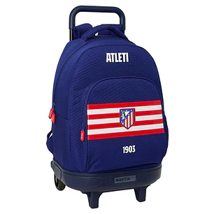 Safta Atletico de Madrid Mochila con Carro - Extraible - 33L - Portabotellas - Tarjeta de Identificacion Personal - Doble Tirador - Asa de Mano - Bols