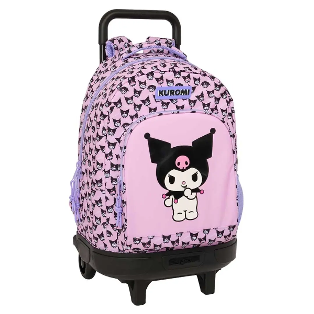 Safta Kuromi Mochila con Carro - Extraible - 33L - Portabotellas - Tarjeta de Identificacion Personal - Cremallera con Doble Tirador - Asa de Mano - B 1