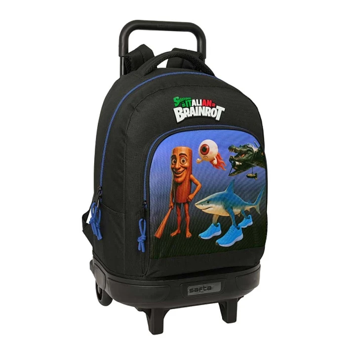 Safta Brainrot Mochila con Carro - Extraible - 33L - Portabotellas - Tarjeta de Identificacion Personal - Cremallera con Doble Tirador - Asa de Mano - 1