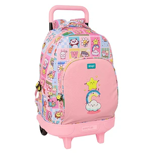 Safta Mr. Wonderful Comic Mochila con Carro - Extraible - 33L - Portabotellas - Tarjeta de Identificacion Personal - Doble Tirador - Asa de Mano - Bol