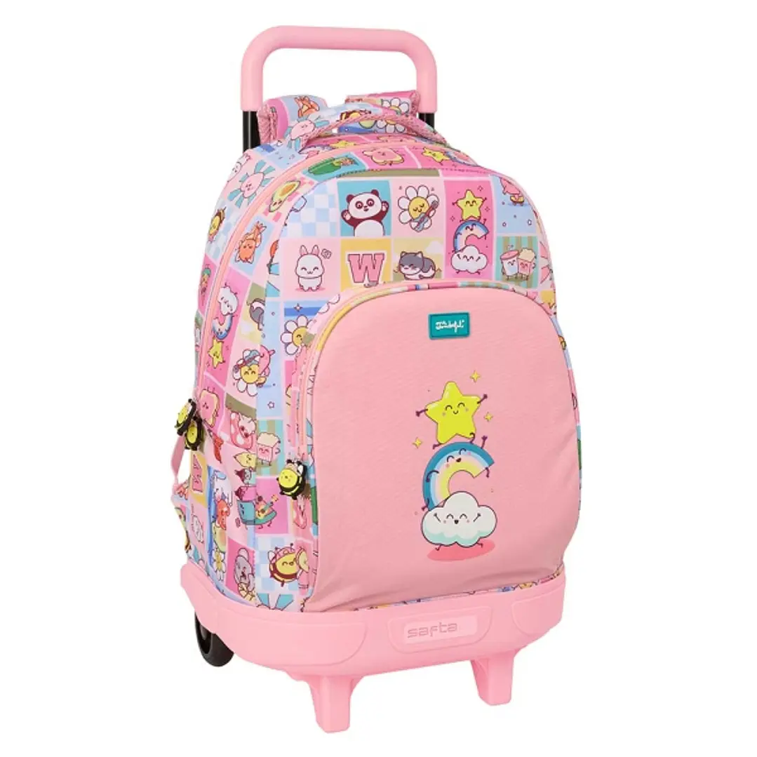 Safta Mr. Wonderful Comic Mochila con Carro - Extraible - 33L - Portabotellas - Tarjeta de Identificacion Personal - Doble Tirador - Asa de Mano - Bol 1