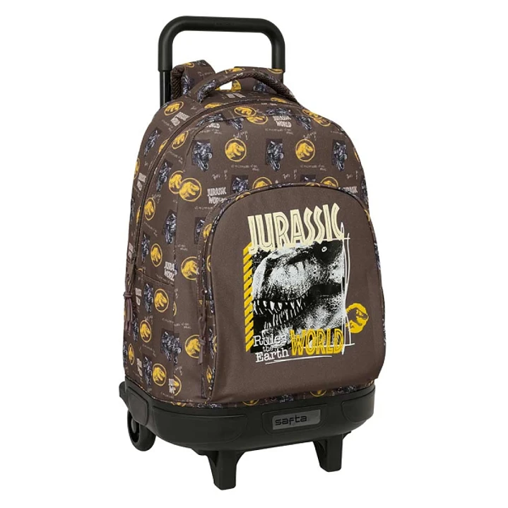 Safta Jurassic World Mochila con Carro - Extraible - Bolsillo Frontal - Portabotellas - Hombreras Acolchadas - Asa Acolchada - Tarjeta ID - Base Refor 1