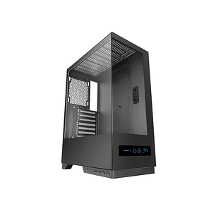 Mars Gaming MC-PULSAR Caja Torre ATX - Doble Cristal Templado - Pantalla LCD - Gestion de Cables - 453x350x196mm - Color Negro