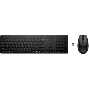 HP 655 Combo Teclado y Raton Inalambricos 2.4GHz - 24 Teclas Programables  Raton Optico Multi?Superficie 4000 DPI - Teclas Silenciosas - Diseño Ergono
