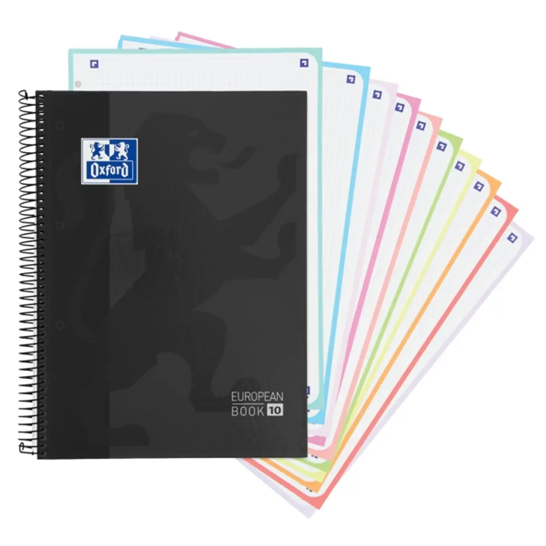 Oxford School Classic A4+ Tapa Extradura Europeanbook - 10 5x5 - 150 Hojas - Color Negro 1