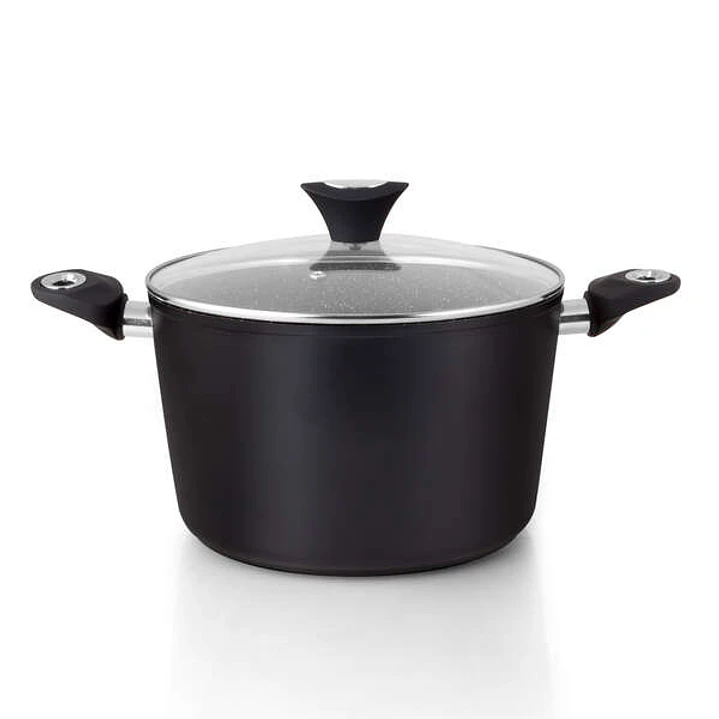 Orbegozo CFH 3024 Cacerola Honda de Aluminio Forjado - 6L de Capacidad - Antiadherente - Mango Ergonomico - Tapa de Cristal Templado 1