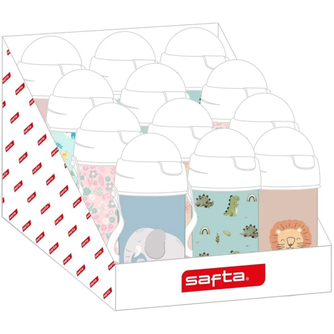Safta Expositor con 12 Botellas - PVC sin BPA - 315x195x235mm - Colores Surtidos 1